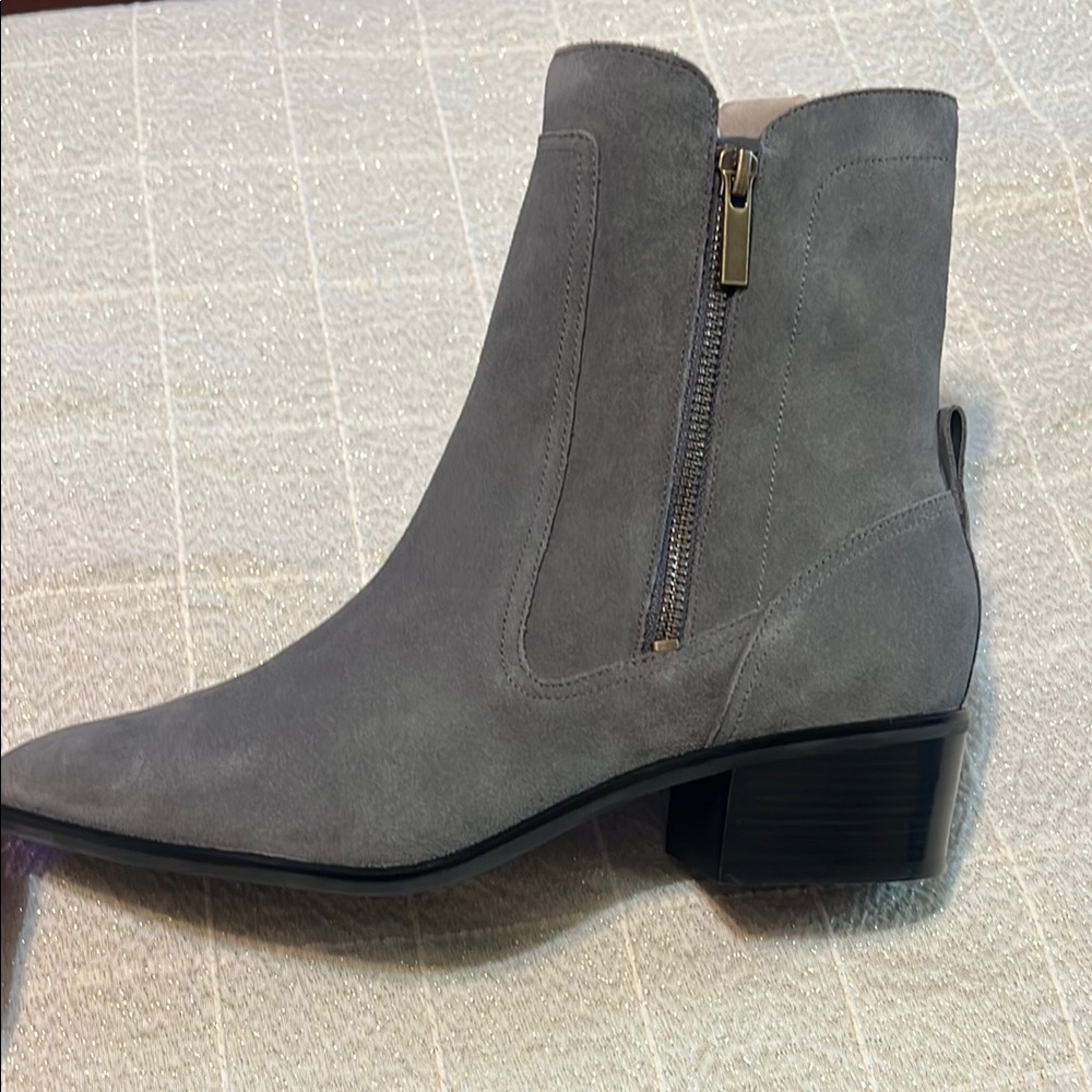 Cole Haan Teegan Bootie 45. Magnet Suede/Black. Size 10B. New/Box
